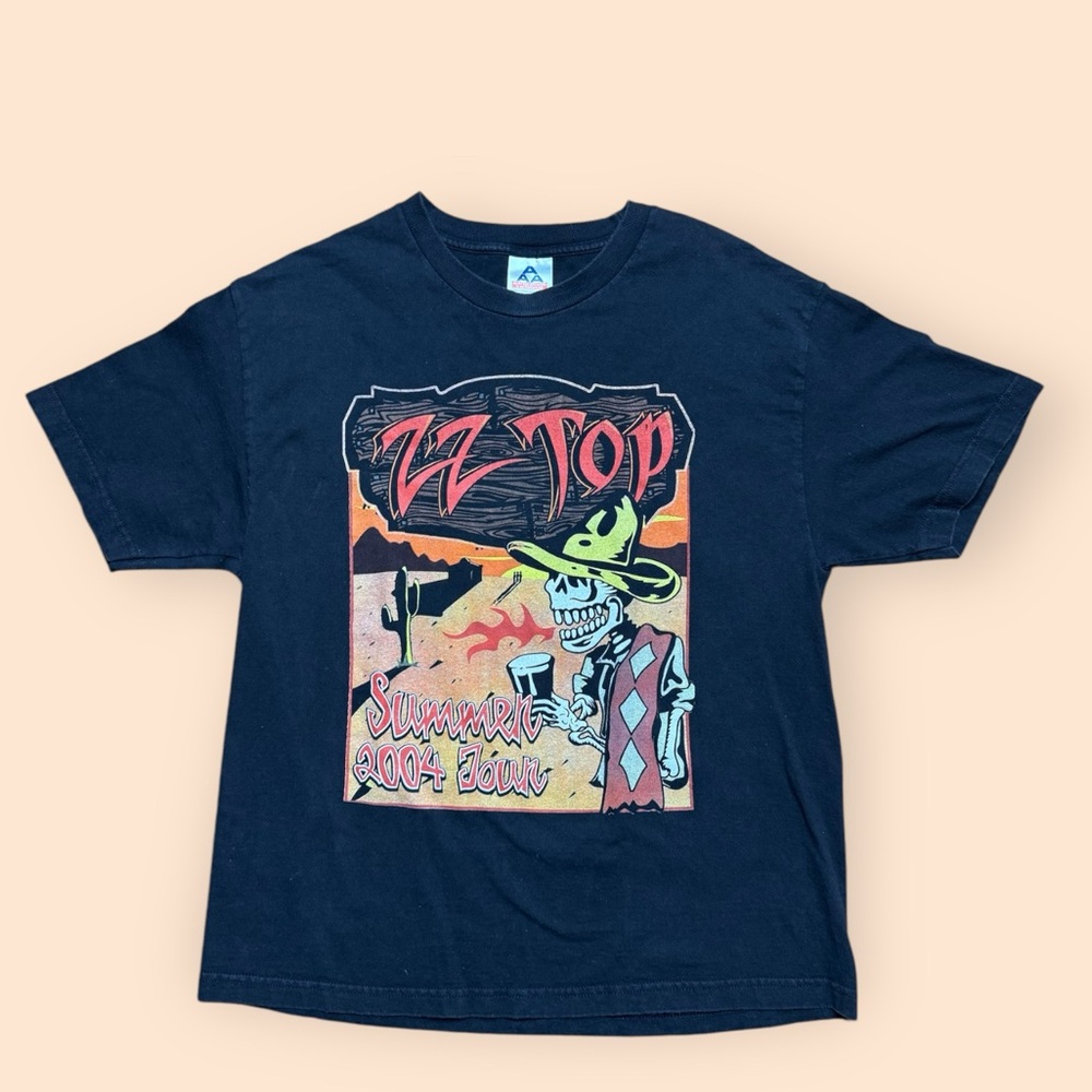Vintage ZZ Top Y2K T Shirt 2004 Summer Tour Large Black Vtg 2000s